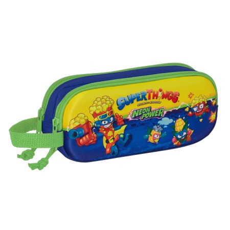 Trousse Fourre-Tout Double SuperThings Bleu 21 x 8 x 6 cm 3D