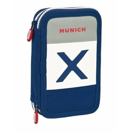 Plumier Doble Munich College Gris 12,5 x 19,5 x 4 cm