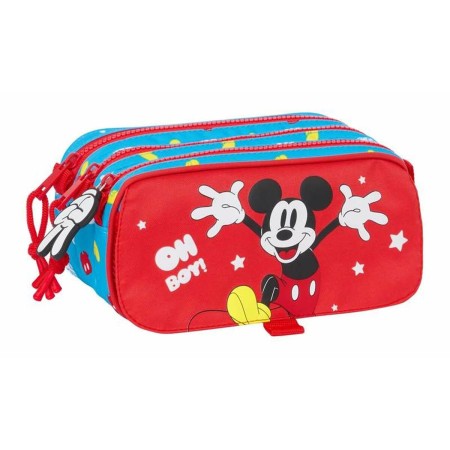 Trousse Fourre-Tout Triple Mickey Mouse Fantastic Bleu Rouge 21,5 x 10 x 8 cm