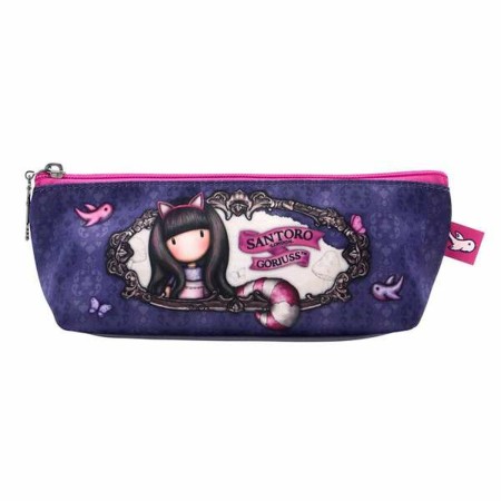 Trousse d'écolier Gorjuss Cheshire cat Bleu Violet 22,3 x 8,8 x 5,7 cm