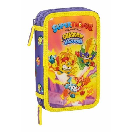 Plumier double SuperThings Guardians Of Kazoom Jaune Violet 12,5 x 19,5 x 4 cm