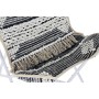 Chaise de jardin DKD Home Decor Noir Coton Blanc Fer (74 x 65 x 90 cm)