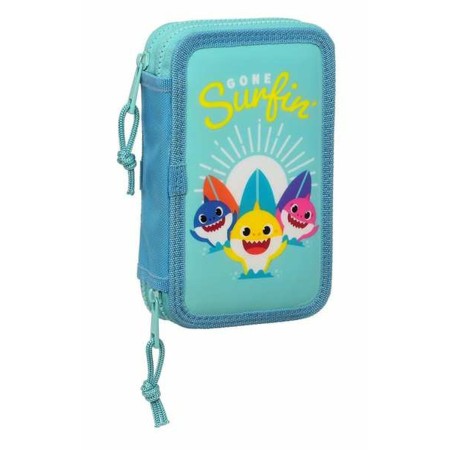 Plumier double Baby Shark Surfing 12,5 x 19,5 x 4 cm