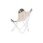 Chaise de jardin DKD Home Decor Noir Coton Blanc Fer (74 x 65 x 90 cm)