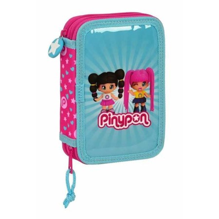 Plumier double Pinypon Bleu Rose 12,5 x 19,5 x 4 cm