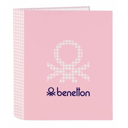 Carpeta de anillas Benetton Vichy Rosa claro 27 x 33 x 6 cm