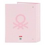 Reliure à anneaux Benetton Vichy Rose clair 27 x 33 x 6 cm