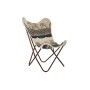 Chaise de jardin DKD Home Decor Noir Marron Coton Fer (74 x 65 x 90 cm)