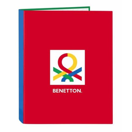 Reliure à anneaux Benetton Pop Gris 26,5 x 33 x 4 cm