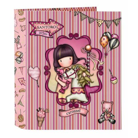 Reliure à anneaux Gorjuss Carousel Saumon 27 x 33 x 6 cm