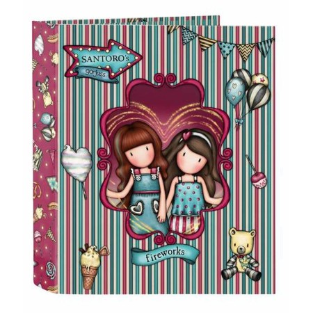 Reliure à anneaux Gorjuss Fireworks Bordeaux 27 x 33 x 6 cm