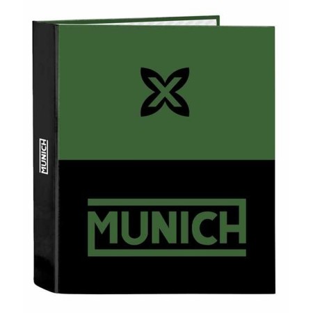 Reliure à anneaux Munich Caviar Vert 27 x 33 x 6 cm