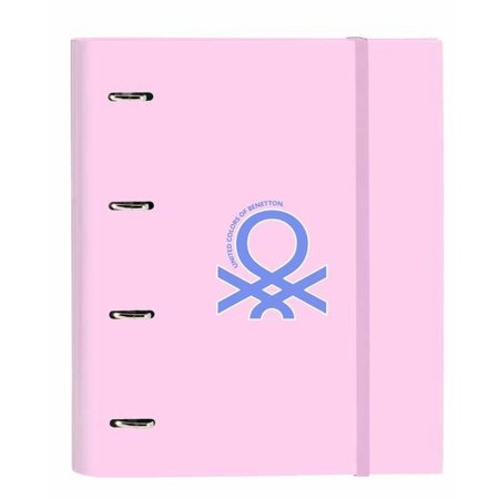 Reliure à anneaux Benetton Pink Rose clair 27 x 32 x 3,5 cm