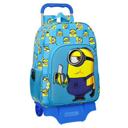 Mochila Escolar con Ruedas Minions Minionstatic Azul 33 x 42 x 14 cm