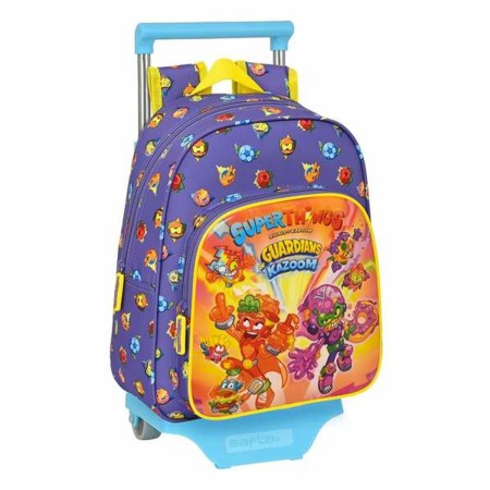 Cartable à roulettes SuperThings Guardians of Kazoom Jaune Violette 27 x 33 x 10 cm