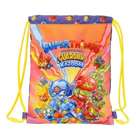 Bolsa Mochila con Cuerdas SuperThings Guardians of Kazoom Morada 26 x 34 x 1 cm