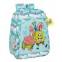 Cartable Spongebob Stay positive Bleu Blanc