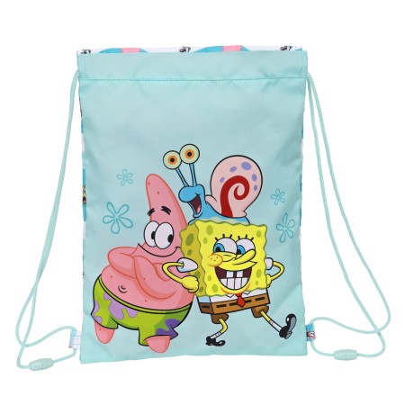 Sac à dos serré par des ficelles Spongebob Stay positive Bleu 26 x 34 x 1 cm