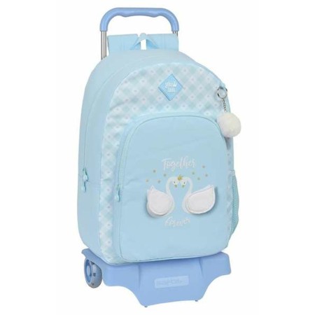 Cartable à roulettes Glowlab Kids Bleu 30 x 46 x 14 cm Cygne