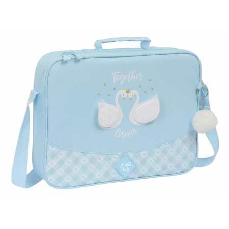 Cartera Escolar Glowlab Kids Cisnes Azul claro 38 x 28 x 6 cm