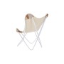 Chaise de jardin DKD Home Decor Orange Coton Blanc Fer (74 x 65 x 90 cm)