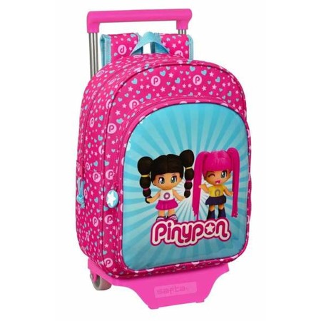 Mochila Escolar con Ruedas Pinypon Azul Rosa 26 x 34 x 11 cm