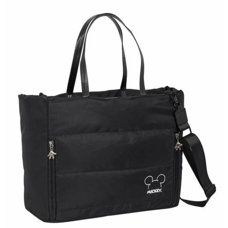 Bolso con bolsillo para Portátil Mickey Mouse Teen Mood Negro 40 x 31 x 17 cm Acolchado
