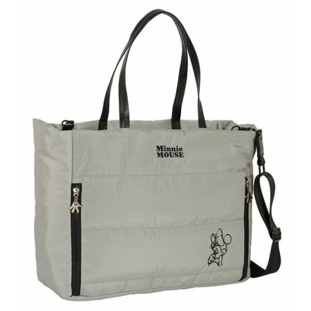 Sac avec poche pour ordinateur portable Minnie Mouse Teen Sand Gris 40 x 31 x 17 cm Rembourré