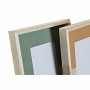 Cadre photo DKD Home Decor Verre Naturel Bois Orange Terre cuite Vert Bois MDF Scandinave (19 x 3 x 24 cm) (2 Unités)