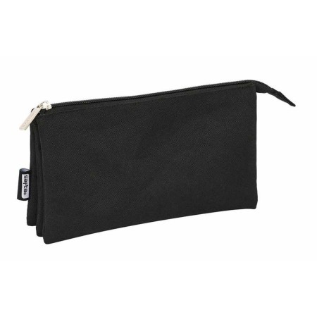 Trousse Fourre-Tout Triple Safta Noir 22 x 12 x 3 cm