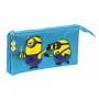 Trousse Fourre-Tout Triple Minions Minionstatic Bleu 22 x 12 x 3 cm