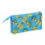 Trousse Fourre-Tout Triple Minions Minionstatic Bleu 22 x 12 x 3 cm