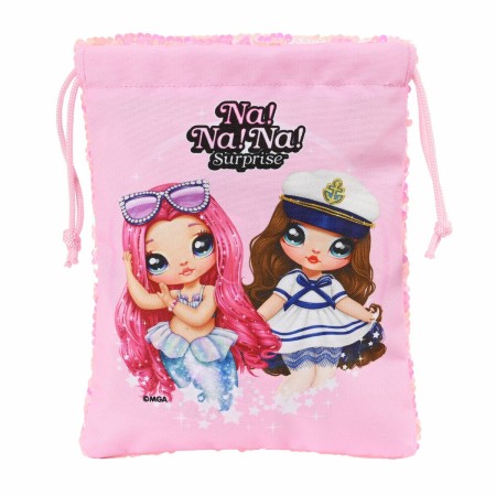 Sac à dos serré par des ficelles Na!Na!Na! Surprise Sparkles Rose clair 20 x 25 cm