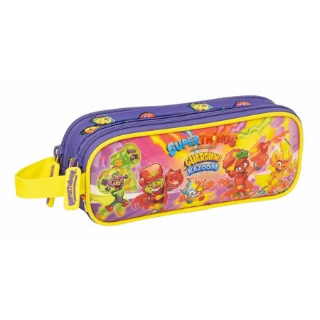 Trousse Fourre-Tout Double SuperThings Guardians of Kazoom Jaune Violet 21 x 8 x 6 cm
