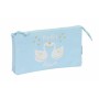 Trousse Fourre-Tout Triple Glowlab Kids Bleu clair 22 x 12 x 3 cm Cygne