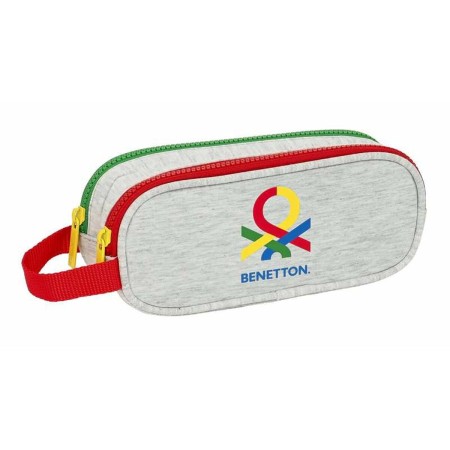 Trousse Fourre-Tout Double Benetton Pop Gris 21 x 8 x 6 cm