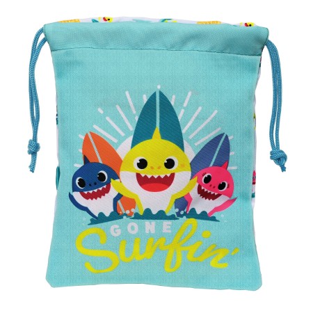 Bolsa Mochila con Cuerdas Baby Shark Surfing 20 x 25 x 1 cm