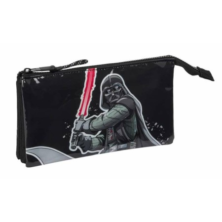 Trousse Fourre-Tout Triple Star Wars The Fighter Noir 22 x 12 x 3 cm