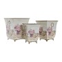 Set de pots DKD Home Decor Rose Métal Fleurs Shabby Chic (21,5 x 21,5 x 25 cm)