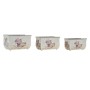 Set de pots DKD Home Decor Rose Métal Fleurs Shabby Chic (31 x 18 x 17,5 cm)