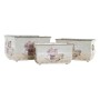 Set de pots DKD Home Decor Rose Métal Fleurs Shabby Chic (31 x 18 x 17,5 cm)