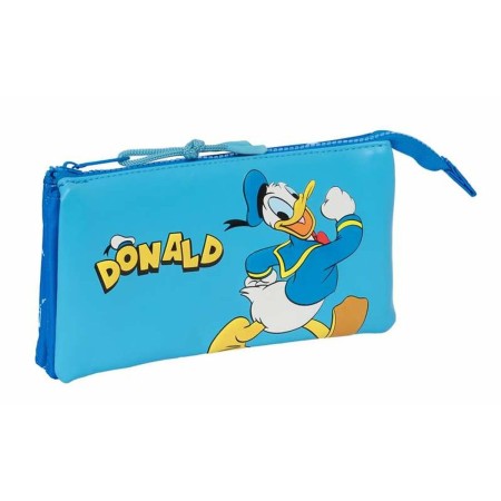 Trousse Fourre-Tout Triple Safta Bleu 22 x 12 x 3 cm
