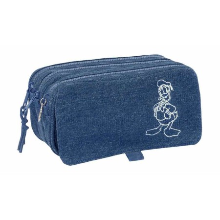 Trousse Fourre-Tout Triple Safta Bleu 21,5 x 10 x 8 cm