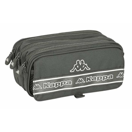 Trousse Fourre-Tout Triple Kappa Basics Gris 21,5 x 10 x 8 cm