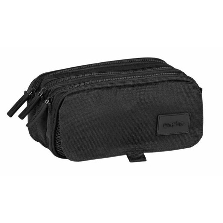 Trousse Fourre-Tout Triple Safta Basic Noir 21,5 x 10 x 8 cm