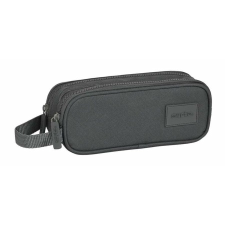 Trousse Fourre-Tout Double Safta Basic Gris 21 x 8 x 6 cm