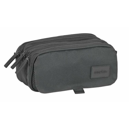 Trousse Fourre-Tout Triple Safta Basic Gris 21,5 x 10 x 8 cm