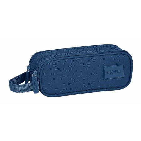 Trousse Fourre-Tout Double Safta Basic Blue marine 21 x 8 x 6 cm