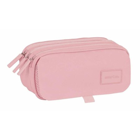 Trousse Fourre-Tout Triple Safta Basic Rose 21,5 x 10 x 8 cm