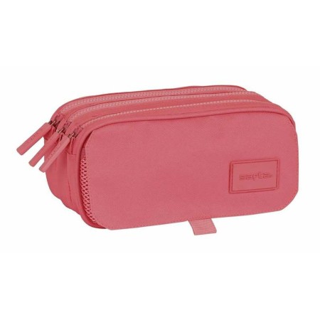 Trousse Fourre-Tout Triple Safta Basic Bordeaux 21,5 x 10 x 8 cm